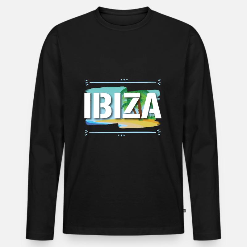 Ibiza - Männer Premium Bio Langarmshirt - Schwarz