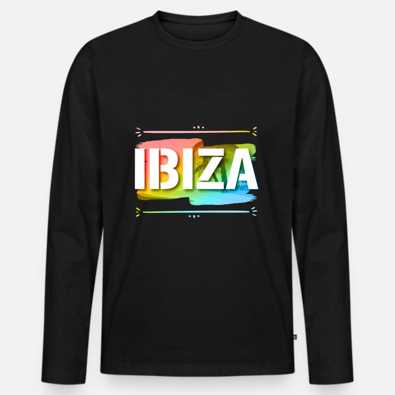 Ibiza - Männer Premium Bio Langarmshirt - Schwarz