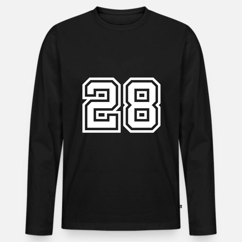 28 Zahl symbol - Männer Premium Bio Langarmshirt - Schwarz