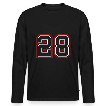 28 Numéro de numéro - T-shirt manches longues Premium bio Homme - noir - Devant - Nico (187cm)