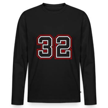 32 Numéro de numéro - T-shirt manches longues Premium bio Homme - noir - Devant - Nico (187cm)