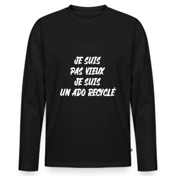 je suis pas vieux - T-shirt manches longues Premium bio Homme - noir - Devant - Nico (187cm)
