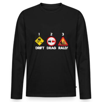 Autorennen Herumtreiber - Männer Premium Bio Langarmshirt - Schwarz - Vorne - Nico (187cm)
