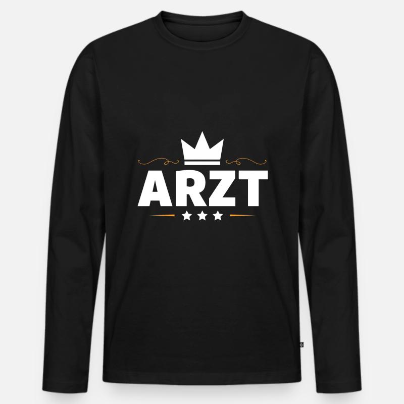 Arzt Beruf - Männer Premium Bio Langarmshirt - Schwarz