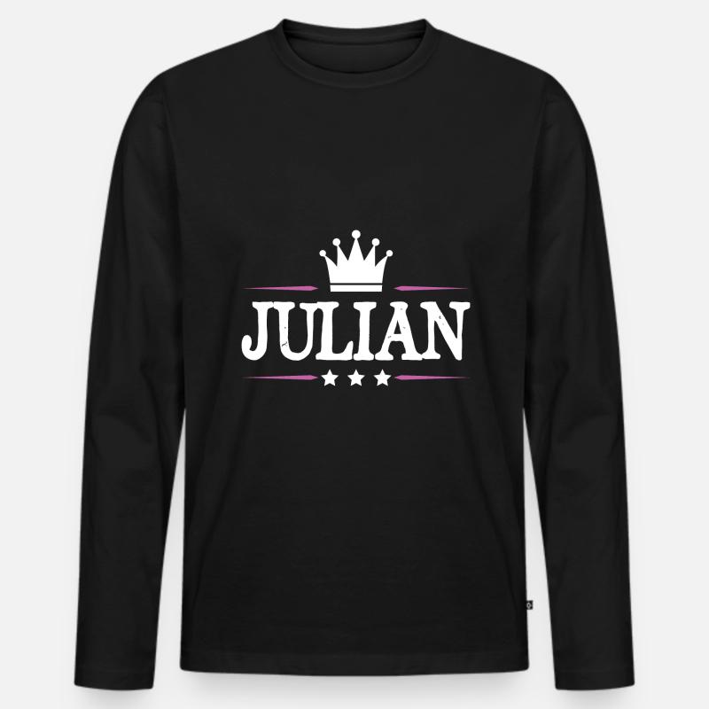 Julian - Männer Premium Bio Langarmshirt - Schwarz