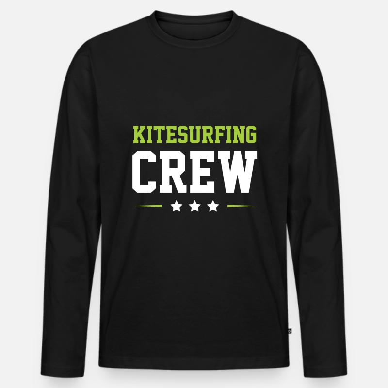 Kitesurfing Crew - Männer Premium Bio Langarmshirt - Schwarz
