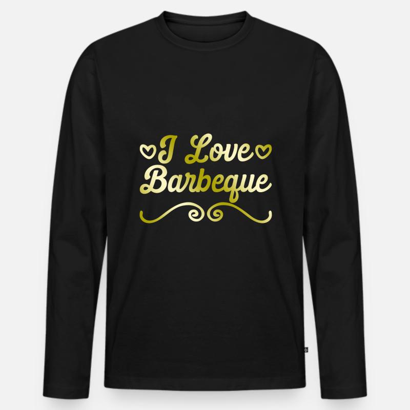 Ich liebe Barbeque - Männer Premium Bio Langarmshirt - Schwarz