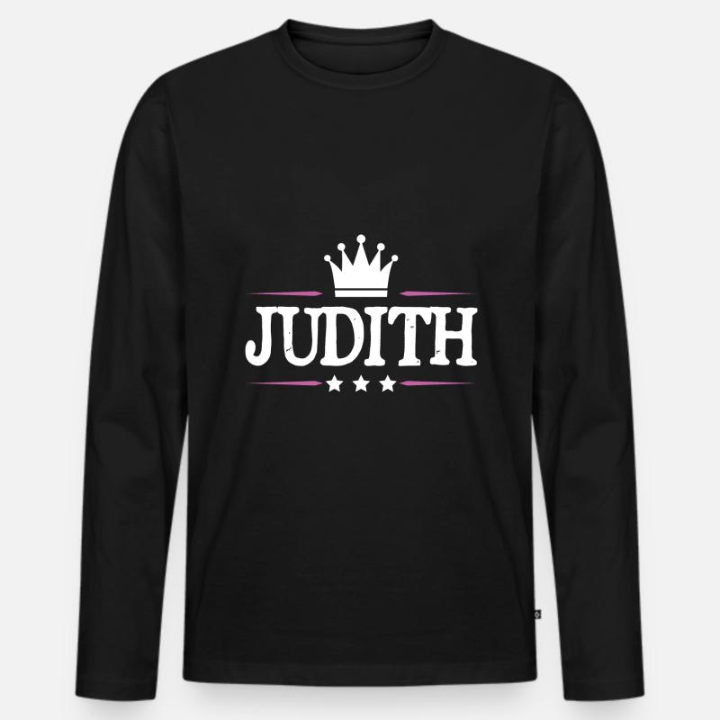 Judith - Männer Premium Bio Langarmshirt - Schwarz