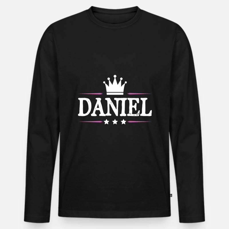 Daniel - Männer Premium Bio Langarmshirt - Schwarz