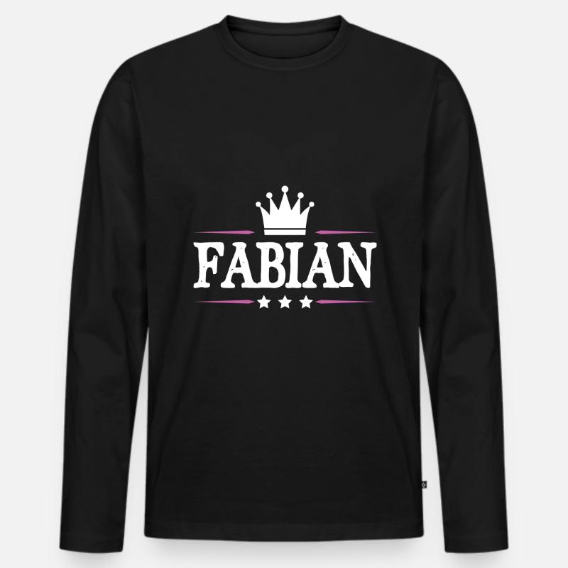 Fabian - Männer Premium Bio Langarmshirt - Schwarz
