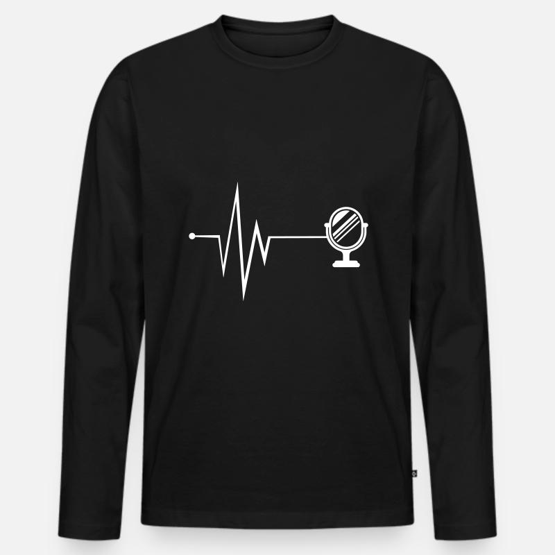 Spiegel Icon Puls - Männer Premium Bio Langarmshirt - Schwarz