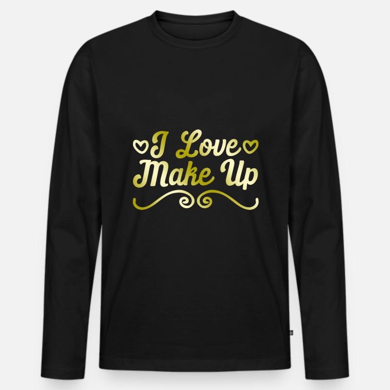Ich liebe Make up - Männer Premium Bio Langarmshirt - Schwarz