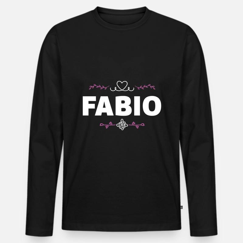 Fabio - Männer Premium Bio Langarmshirt - Schwarz