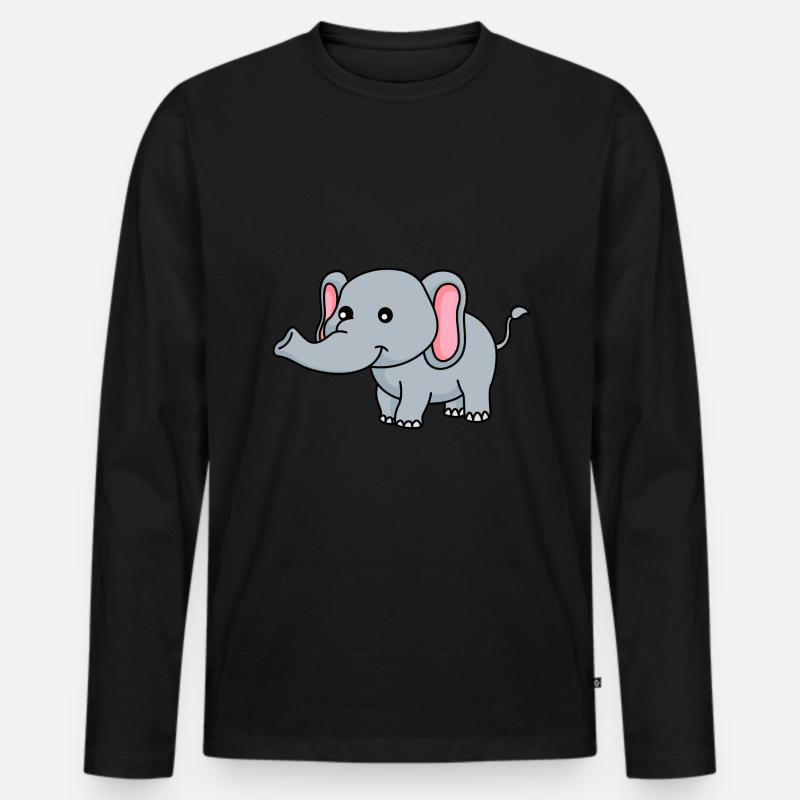 Elephant Comic - Men's Premium Organic Long Sleeve Shirt - black