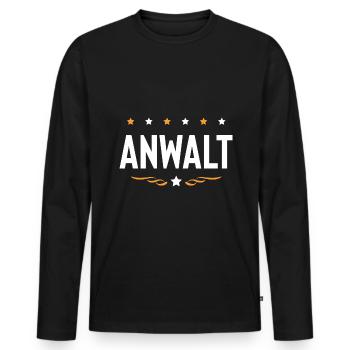 Anwalt Beruf - Männer Premium Bio Langarmshirt - Schwarz - Vorne - Nico (187cm)
