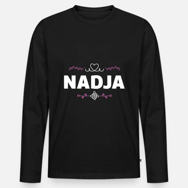 Nadja - Männer Premium Bio Langarmshirt - Schwarz