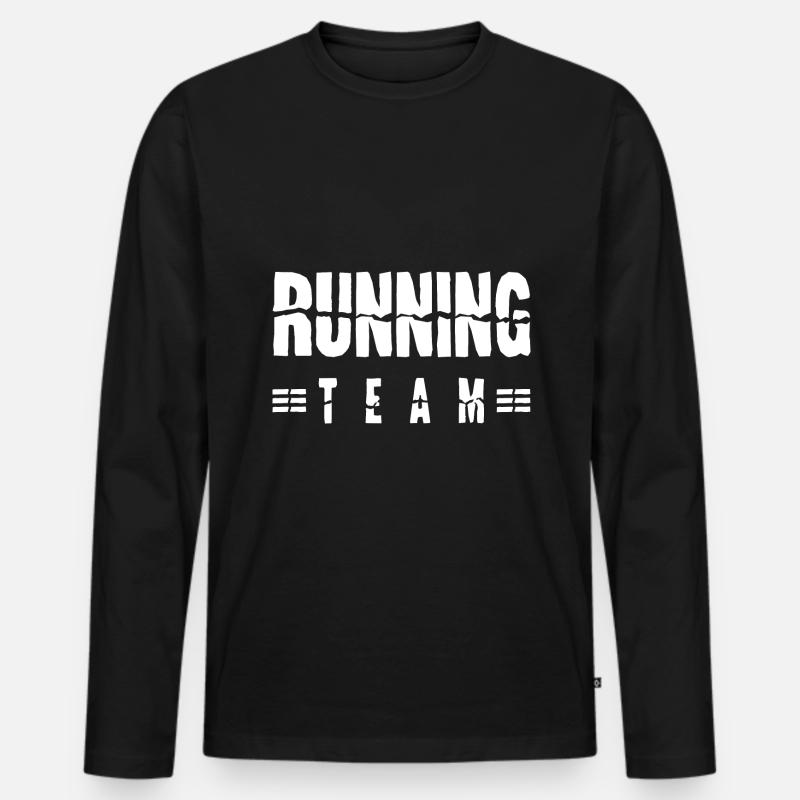 Running Team - Männer Premium Bio Langarmshirt - Schwarz
