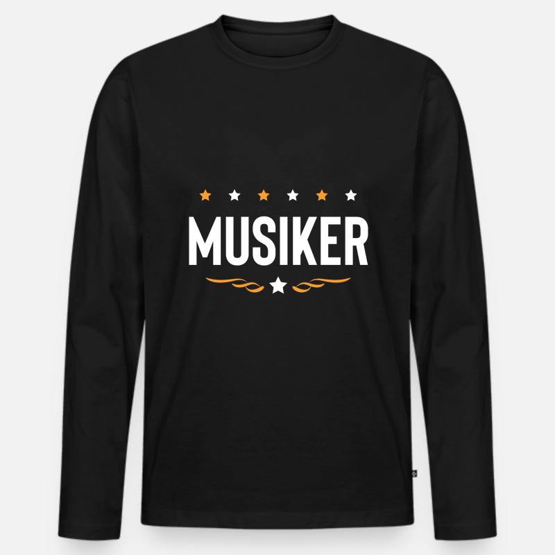 Musiker Beruf - Männer Premium Bio Langarmshirt - Schwarz