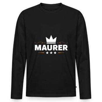 Maurer Beruf - Männer Premium Bio Langarmshirt - Schwarz - Vorne - Nico (187cm)