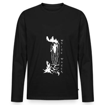 Whitewater Kayak - Waterfall Gift Whitewater - Men's Premium Organic Long Sleeve Shirt - black - Front - Nico (187cm)