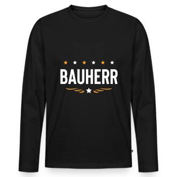 Bauherr Haus Bau - Männer Premium Bio Langarmshirt - Schwarz - Vorne - Nico (187cm)