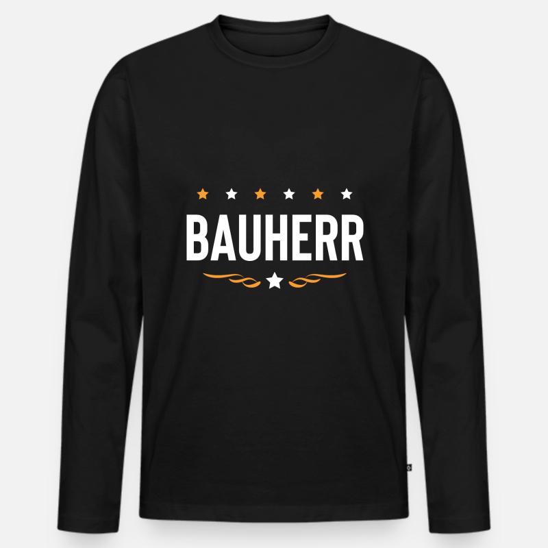 Bauherr Haus Bau - Männer Premium Bio Langarmshirt - Schwarz