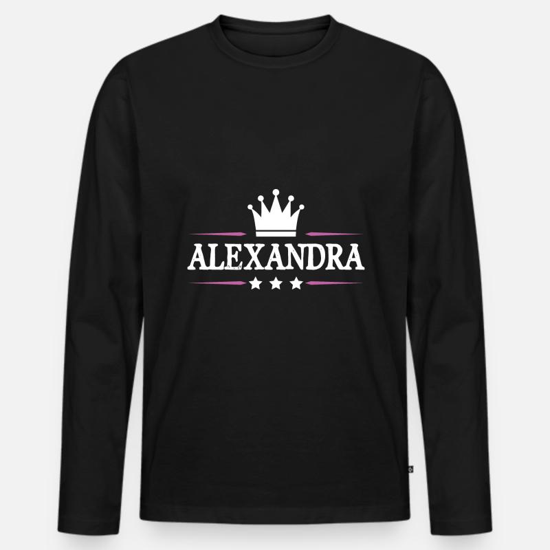 Alexandra - Männer Premium Bio Langarmshirt - Schwarz