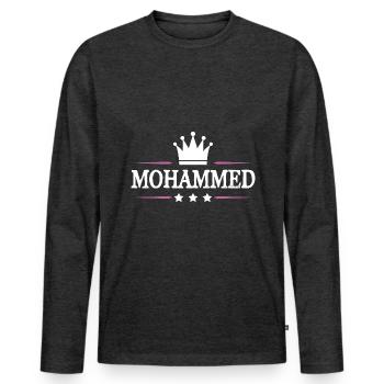Mohammed - Men's Premium Organic Long Sleeve Shirt - heather anthracite - Front - Nico (187cm)