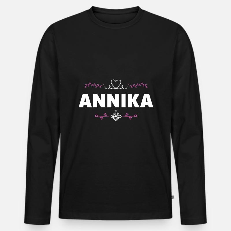 Annika - Männer Premium Bio Langarmshirt - Schwarz