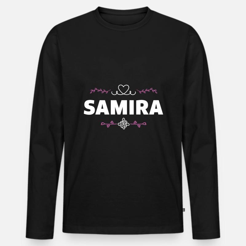 Samira - Männer Premium Bio Langarmshirt - Schwarz