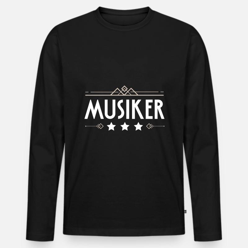 Musiker Beruf - Männer Premium Bio Langarmshirt - Schwarz