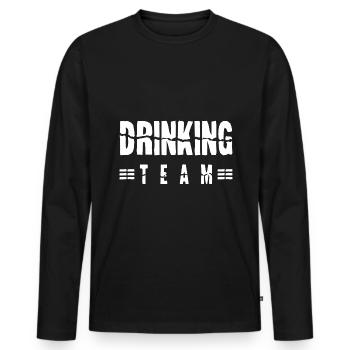 Drinking Team - Männer Premium Bio Langarmshirt - Schwarz - Vorne - Nico (187cm)