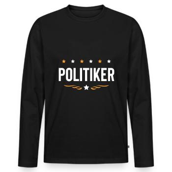 Politiker Beruf - Männer Premium Bio Langarmshirt - Schwarz - Vorne - Nico (187cm)