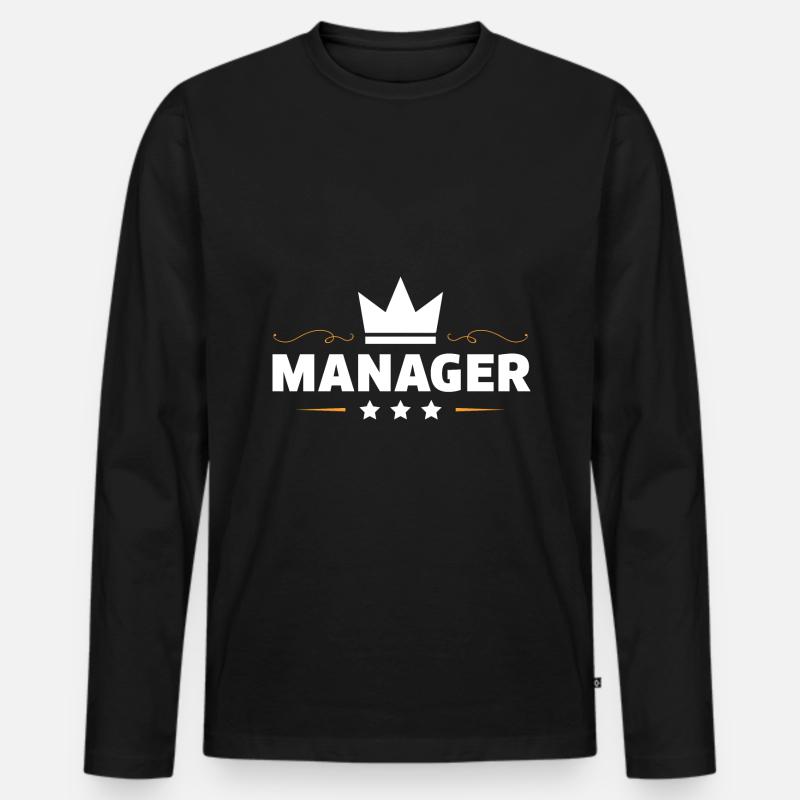 Manager Beruf - Männer Premium Bio Langarmshirt - Schwarz