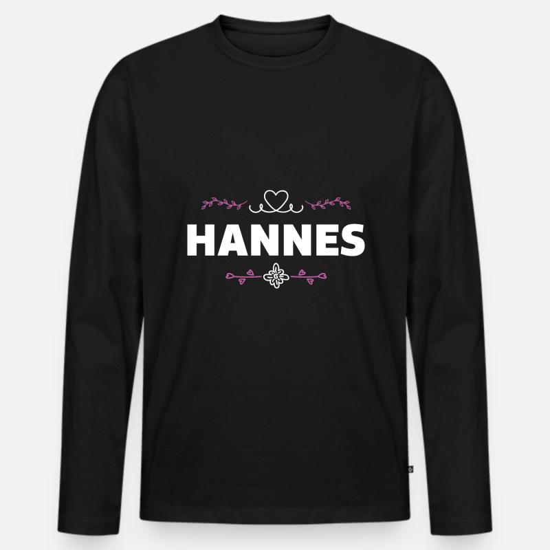 Hannes - Männer Premium Bio Langarmshirt - Schwarz