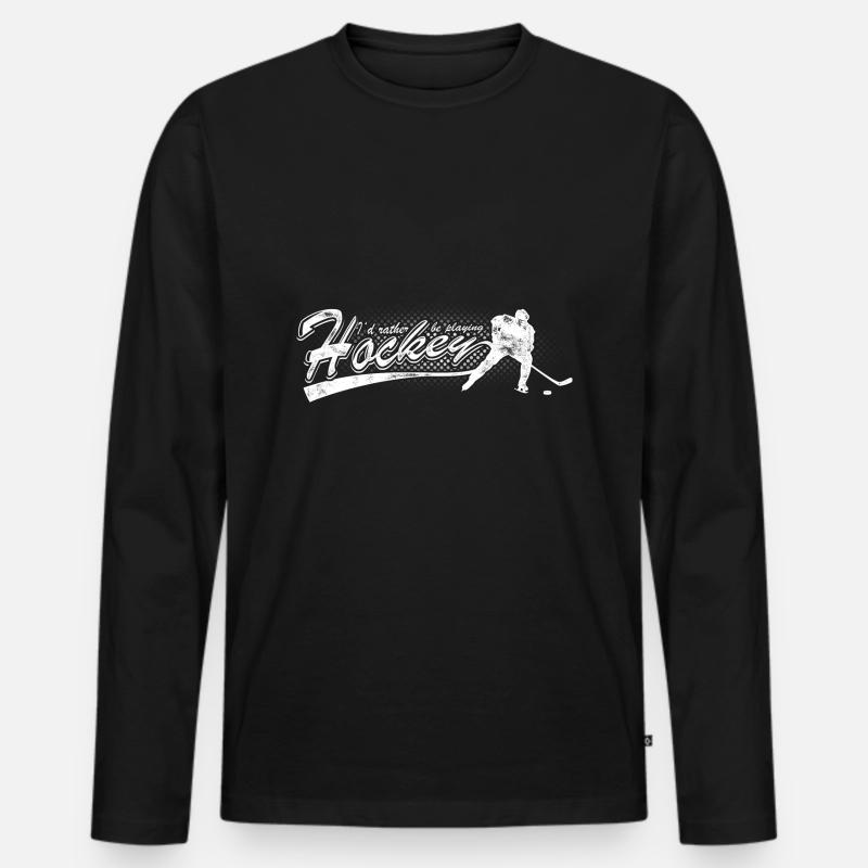 Eishockey - Männer Premium Bio Langarmshirt - Schwarz