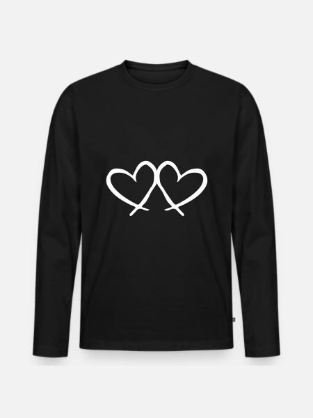 hearts symbol - Men's Premium Organic Long Sleeve Shirt - black