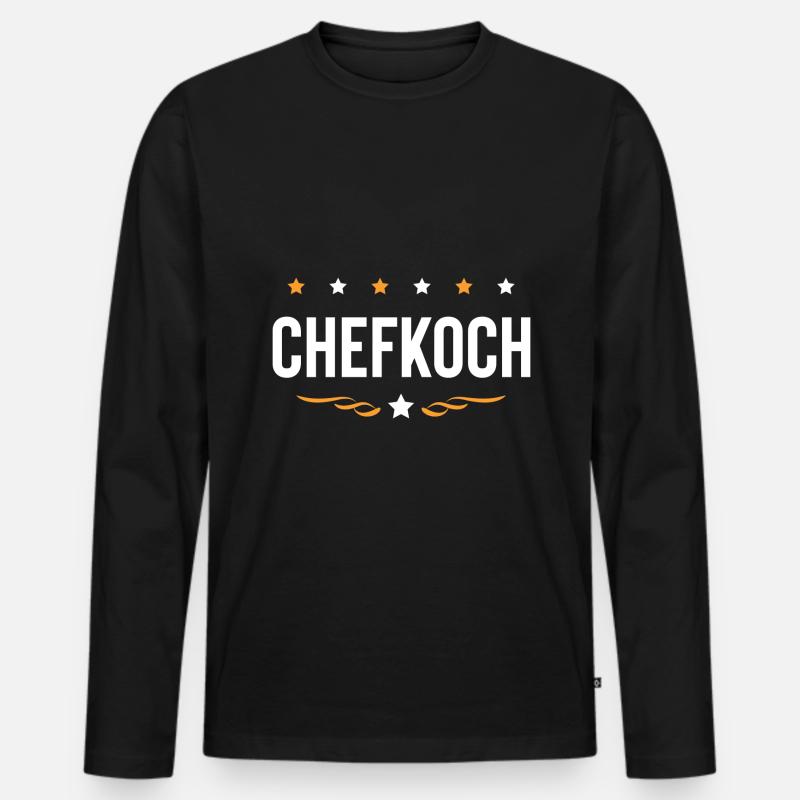 Chefkoch Kochen - Männer Premium Bio Langarmshirt - Schwarz