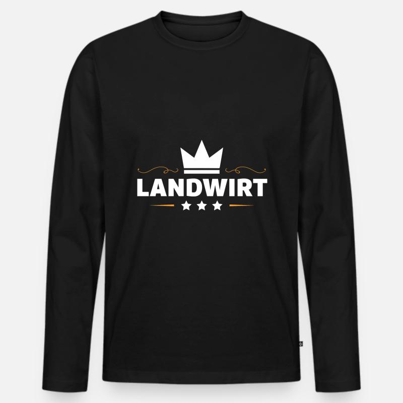 Landwirt Beruf - Männer Premium Bio Langarmshirt - Schwarz