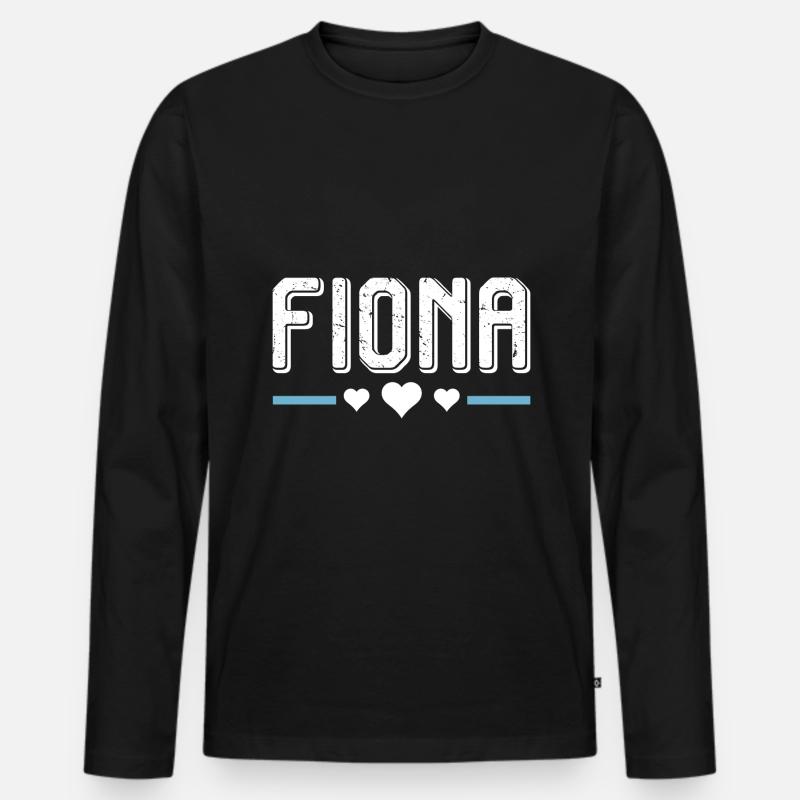 Fiona - Männer Premium Bio Langarmshirt - Schwarz