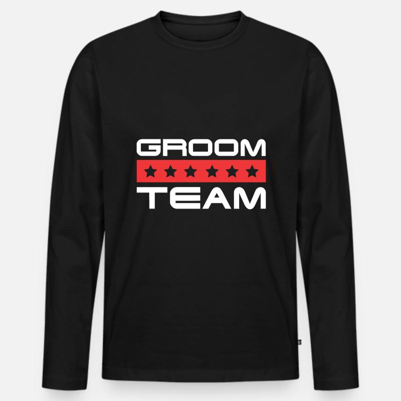 Groom Crew - Männer Premium Bio Langarmshirt - Schwarz