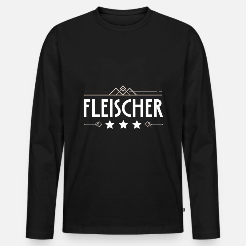 Fleischer Beruf - Männer Premium Bio Langarmshirt - Schwarz