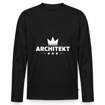 Architekt Beruf - Männer Premium Bio Langarmshirt - Schwarz - Vorne - Nico (187cm)