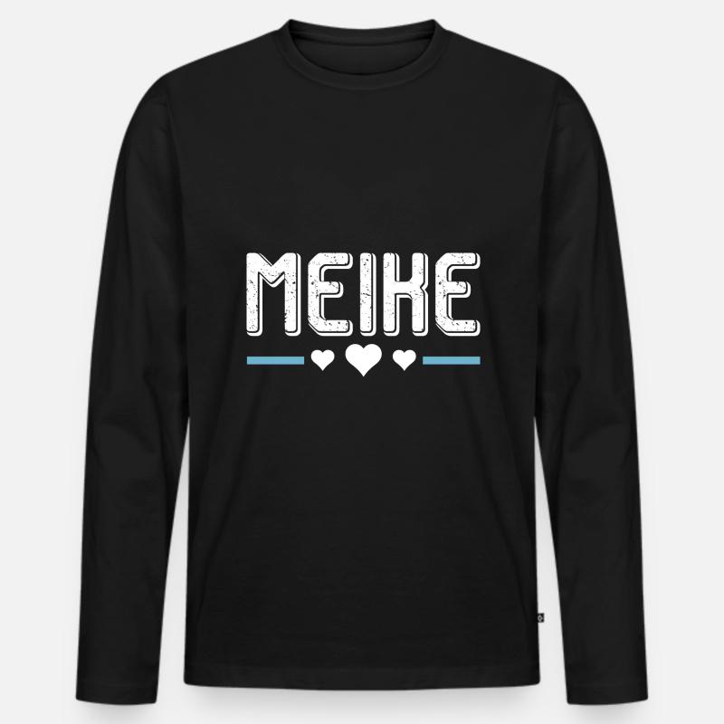 Meike - Männer Premium Bio Langarmshirt - Schwarz