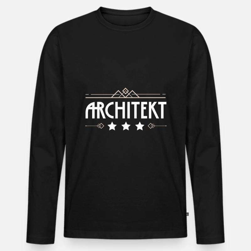 Architekt Beruf - Männer Premium Bio Langarmshirt - Schwarz