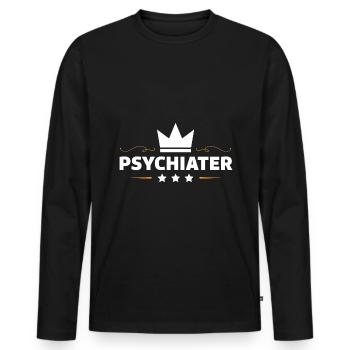 Psychiater Beruf - Männer Premium Bio Langarmshirt - Schwarz - Vorne - Nico (187cm)