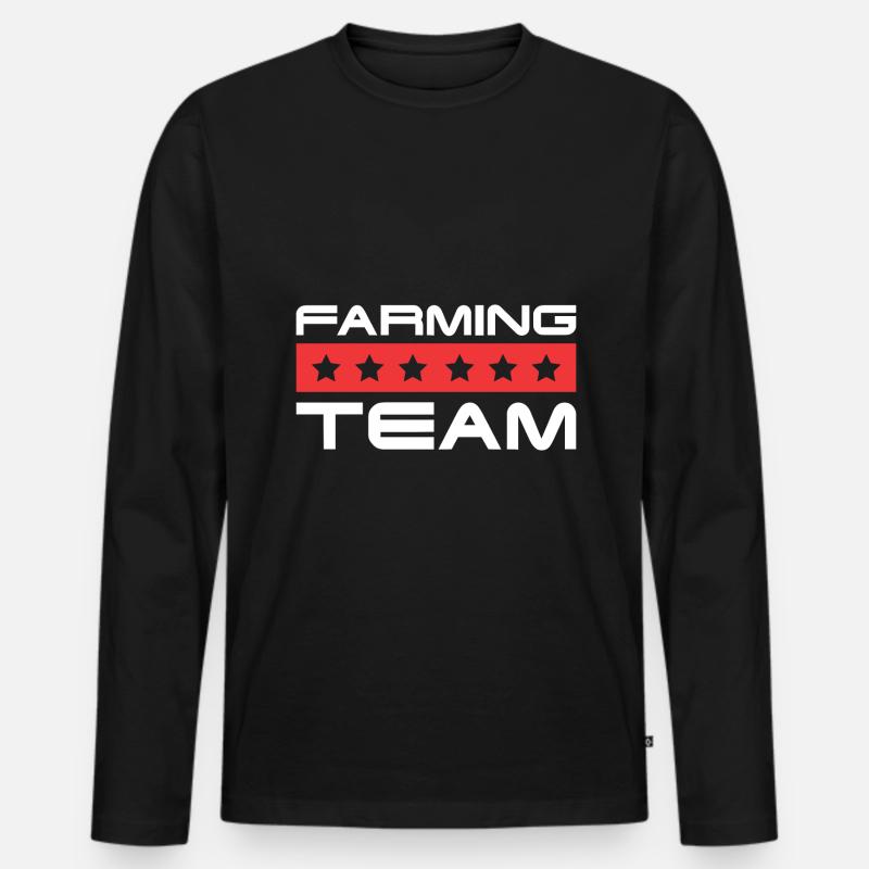 Farming Crew - Männer Premium Bio Langarmshirt - Schwarz