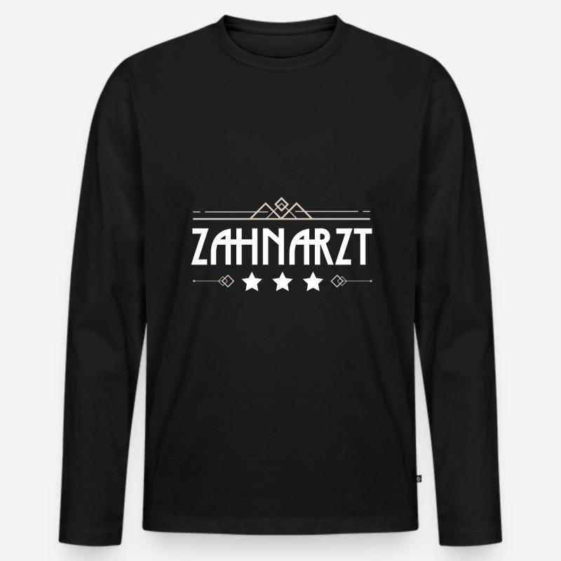 Zahnarzt Beruf - Männer Premium Bio Langarmshirt - Schwarz