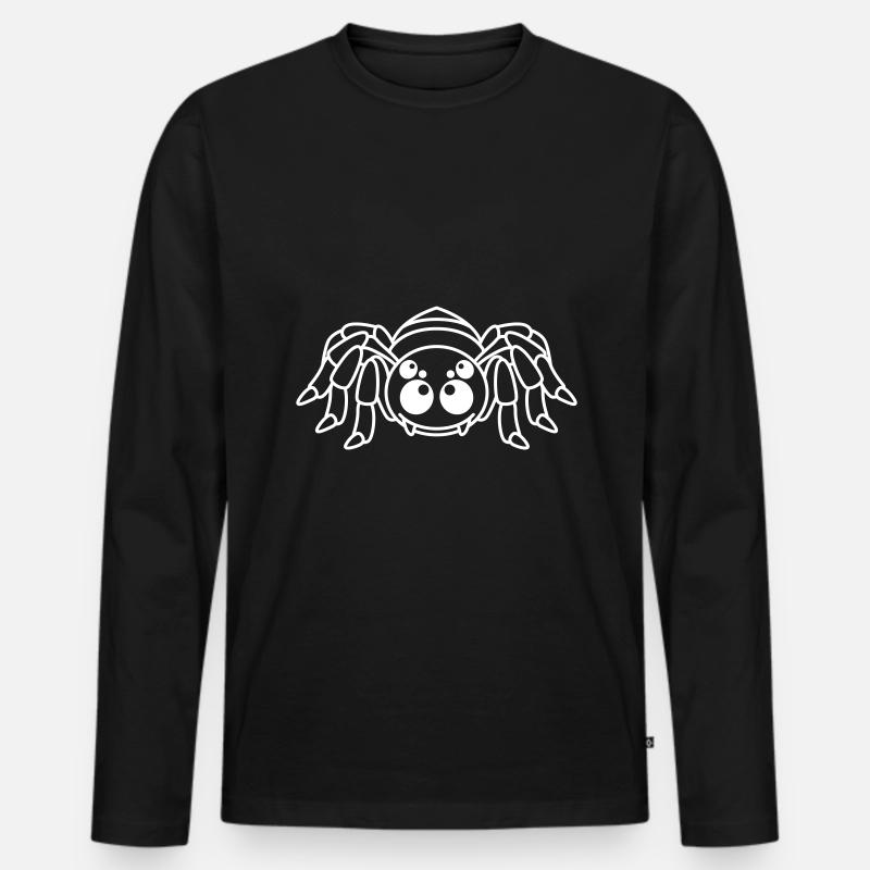 Tarantula Comic Tier - Männer Premium Bio Langarmshirt - Schwarz