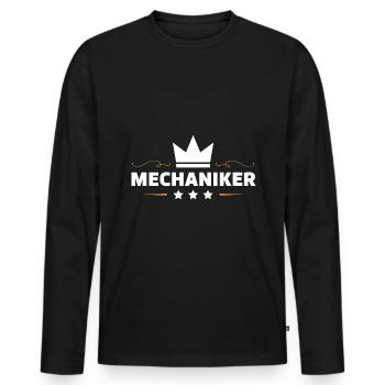Mechaniker Beruf - Männer Premium Bio Langarmshirt - Schwarz - Vorne - Nico (187cm)
